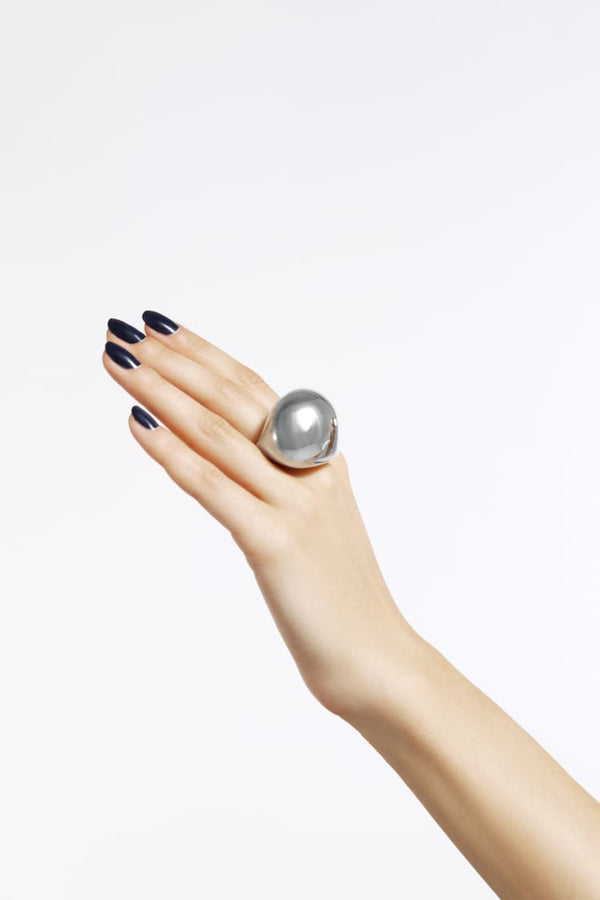 anello a sfera robusto in argento