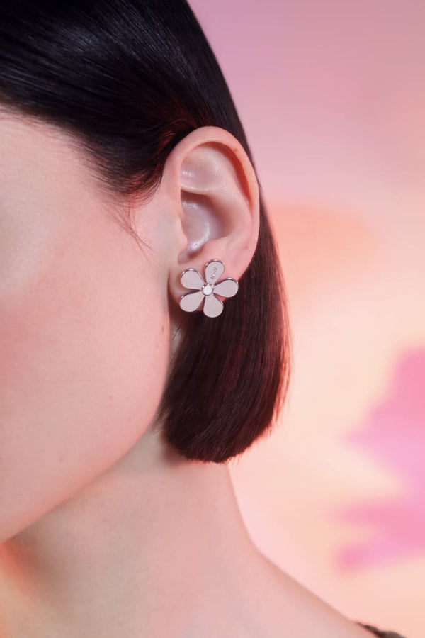 orecchini fiore d'argento