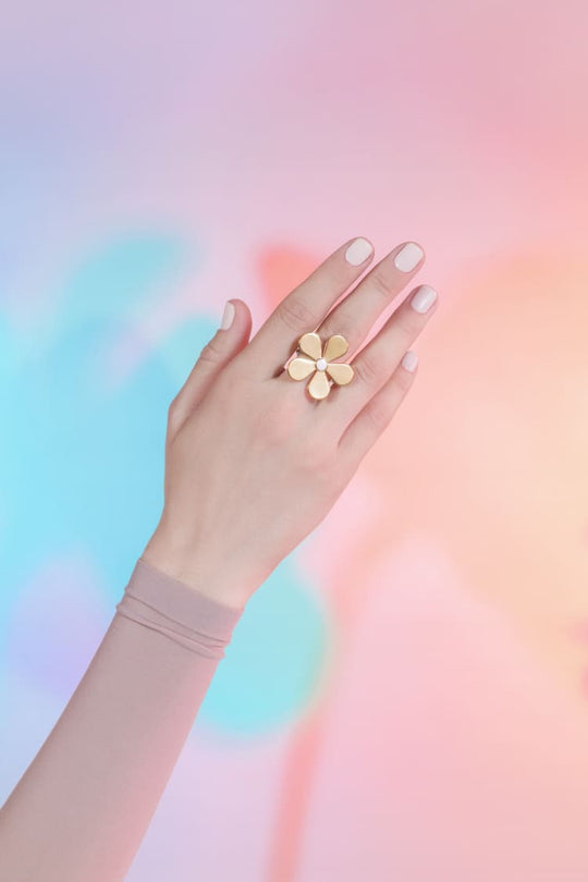 anello fiore d'oro